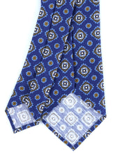 MARIKA unlined tailored blue tie in linen/silk
